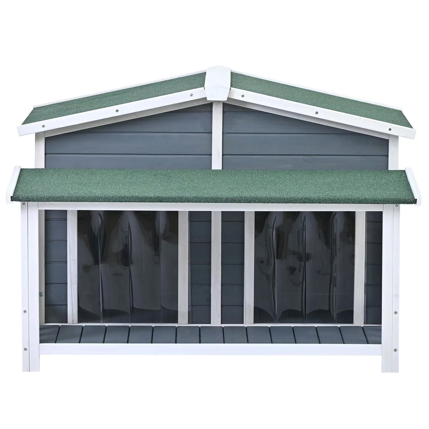 Dog House Outdoor, Outdoor & Indoor Dog Crate, Cabin Style, with Porch, 2 Doors