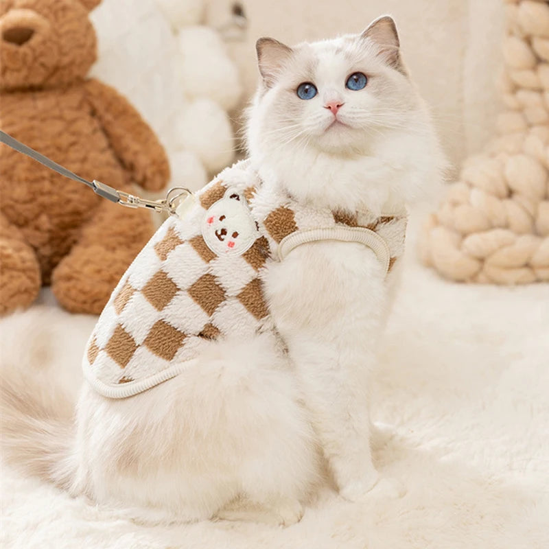 Winter Warm Hairless Cat Clothes for Cats Gotas Cute Pet Cardigan Sweater with Buckle Sphynx Kedi Vest Mascotas Costume Clothing