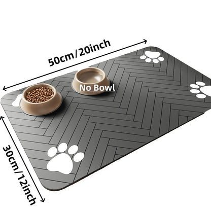 Pet Feeding Mat-Absorbent Pet Placemat for Food and Water Bowl, with Waterproof Rubber Backing, Quick Dry Water Mat for Dog Cat