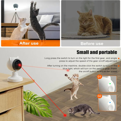 Automatic Interactive Cat Laser Toy - Rechargeable Motion-Activated Pointer with Multiple Modes, Auto On/Off, Small & Portable D